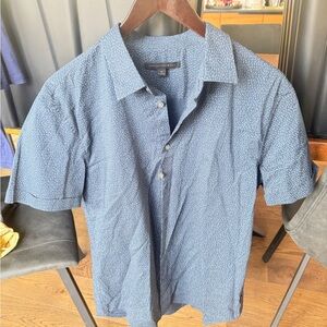 John Varvatos Navy Textured Button Down Shirt